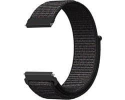 123watches nylon band - zwart mix - 22mm - Geschikt voor Garmin Vivoactive 4 / Venu 2 & 3 / Forerunner 255 & 265 / Overige smartwatches met 22mm bandje