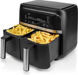 Nedis Dubbele Heteluchtfriteuse - 2x3.8 l - Tijdschakelaar: 60 min - Aantal vooraf ingestelde programma's: 6 - Digitaal - Zwart — thumbnail 3