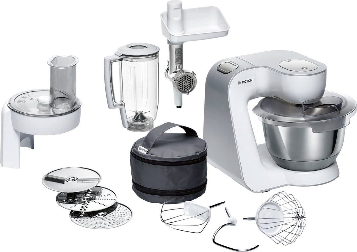 Bosch MUM5 - MUM58231 - Keukenmachine - 1000W - Keukenrobot - Keukenmixer - Mixer met Mengkom - 3,9L - Wit/Zilver — afbeelding 1