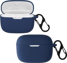 kwmobile Hoes geschikt voor JBL Tune 230 NC TWS / T230NC / T235NC - Siliconen cover voor oordopjes in donkerblauw — thumbnail 4