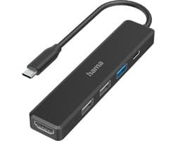 Hama USB-C-hub Multiport 5-poorts 3x USB-A USB-C HDMI™