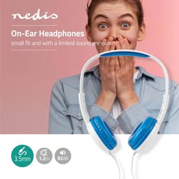 Nedis Bedrade On-ear Koptelefoon - 3,5 mm - Kabellengte: 1.20 m - 82 dB - Blauw — thumbnail 3