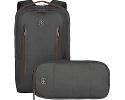 WENGER Laptop rugzak Rugzak met laptopvak City Upgrade Computer Backpack With Cross Day Bag 15L Grey Donkergrijs