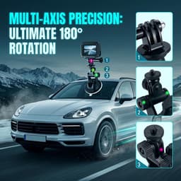 Windscherm GPS Zuignaphouder voor Windscherm Dash Cam | Camera Camcorder Beugel Houder en Lanyard voor GoproHero SJCAM GeekPro Osmo Action Yi 4K en Micro SLR — thumbnail 5