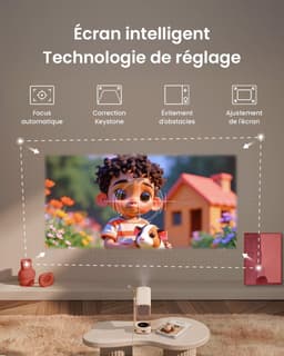 T1 Pro Mini-beamer, Dolby Audio en Turbo Sonic Bass, Smart beamer, Full HD 1080p, met HDR 10, wifi 6 en Bluetooth 5.4, ondersteunt 180° rotatie, autofocus en keystone, draagbare projector voor — thumbnail 5