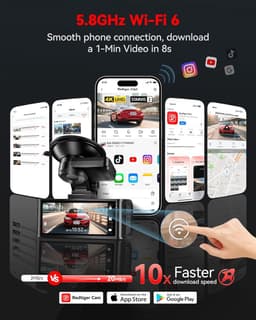 4K Auto Camera - Rijcamera Set - Reis Documentatie - Dubbele Lens Opname - 3.18 Inch Scherm - Zwart — thumbnail 3