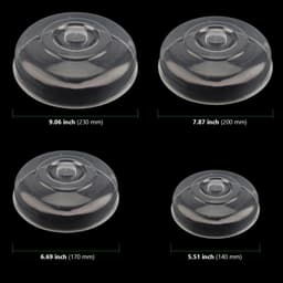 Dailygoods- Voedselafdekkingen Set van 8 - Kunststof Plaatafdekkingen - Hittebestendig - Stoomventilatiegat - Maten 14/17/20/23 cm - Transparant PP-plastic - Magnetronhoezen — thumbnail 4