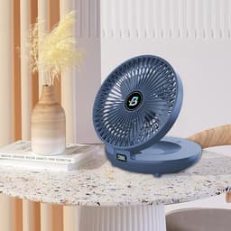 Ventilator Kamer - Luchtstroom Verhoger - Koelte Creëren - 90 Graden Verstelbaar - 1200 mAh Batterij - Blauw — thumbnail 5