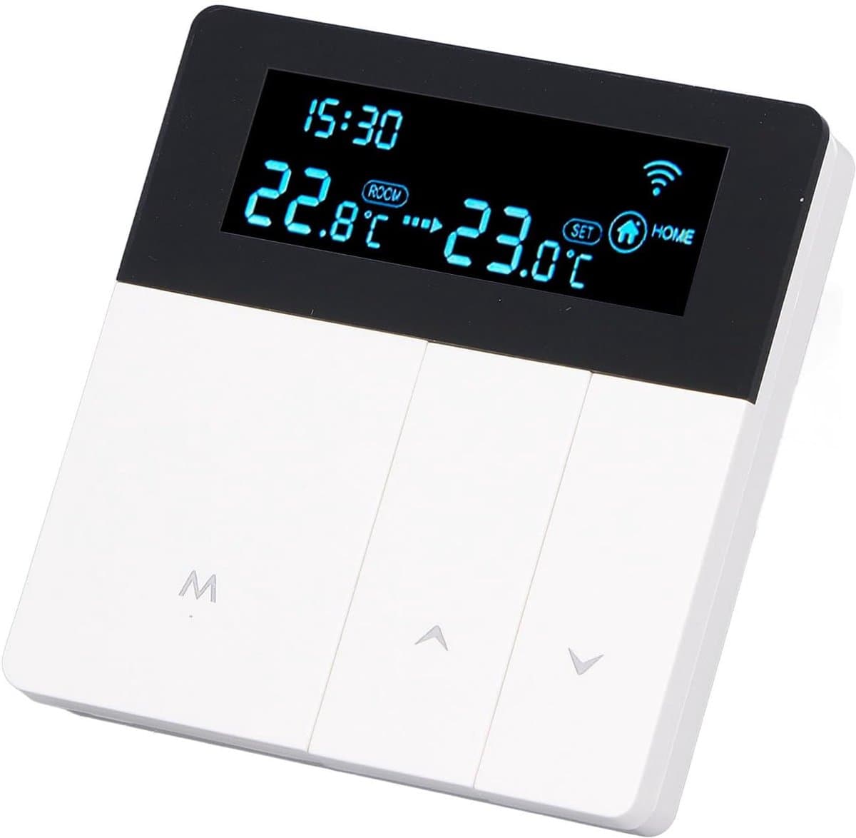 Slimme Thermostaat - Programmeerbare Thermostaat - Comfort Verhogend - Vlamvertragend Materiaal - 86 x 86 mm - Wit — afbeelding 1