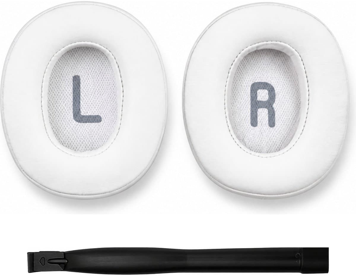 Set Oorkussens voor JBL Koptelefoon - Tune 700BT Oorkussen - Tune 700BT/710BT/720BT/750BTNC/760NC/770NC - Kunstleer met Traagschuim - Wit — afbeelding 1