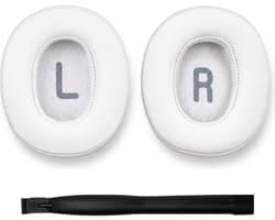Set Oorkussens voor JBL Koptelefoon - Tune 700BT Oorkussen - Tune 700BT/710BT/720BT/750BTNC/760NC/770NC - Kunstleer met Traagschuim - Wit