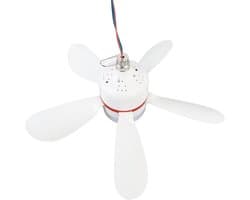 Hangende Ventilator - Plafondventilator Licht - Kamperen Buiten - Energiezuinig 12V - 165 Inch - Wit