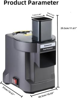 Elektrische Groentehakselaar - Keukenmachine Snijder - Snel Ingrediënten Snijden - 3-in-1 Multifunctioneel - 207 x 250 x 350 mm - Zilver — thumbnail 4
