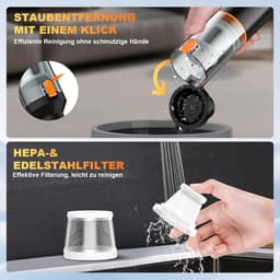 Handstofzuiger Draadloos 30000Pa – 4-in-1 Autostofzuiger – HEPA Filter – 40 Min Batterijduur — thumbnail 2