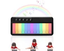 Mini piano speelgoed - Lichtgevend mini keyboard voor kinderen, zakpiano, muzikaal leerspeelgoed voor peuters en kleuters, geschikt voor baby's, meisjes en jongens van 1 tot 5 jaar, ideaal als verjaardagscadeau - Zwart