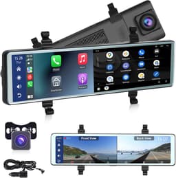 Camera Auto Dash Cam Achteruitkijkspiegel Carplay Draadloos Android Auto, Bluetooth 11,26 inch Touchscreen IPS Scherm DVR Voor- en Achteruitrijcamera's Nachtzicht WDR, Spiegel Dashcam — thumbnail 2