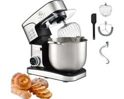 Keukenmachine - Bakrobot - Grote bereidingen - 3-in-1 functie - 12 Liter kom - Zilver