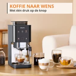 Krups Coffee Crush SA404B - Automatische koffiemachine - Carbon - Compact 15 cm breed - Geschikt voor bonen en gemalen koffie - Stoompijpje — thumbnail 2