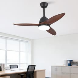 HAUSS SPOLE Ventilator - 42 Inch - Met Verlichting En Omkeerbare Luchtstroom - Massief Hout - Zwart En Donker Walnoot - Woonkamer — thumbnail 3