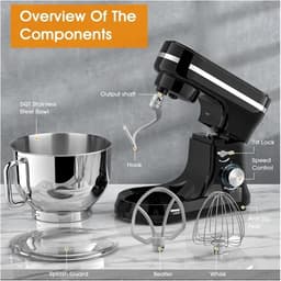 Elektrische Standmixer - Keukenmixer - Bakken en Mixen - Kantelkop functie - 45 Liter Kom - Zilver — thumbnail 4