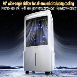 Draagbare Airco - Verdampingskoeler - Ruimte Koelen - Opvouwbaar Ontwerp - 25L Reservoir - Wit — thumbnail 3