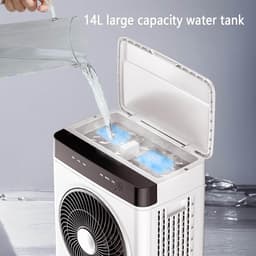 Verdampende Koeler - Ventilator - Ruimte Koelen - Met Afstandsbediening - 14L Reservoir - Wit — thumbnail 2