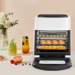 Heteluchtfriteuse - Airfryer Oven - Snel Eten Bereiden - Grote Capaciteit - 15 Liter - Wit — thumbnail 4