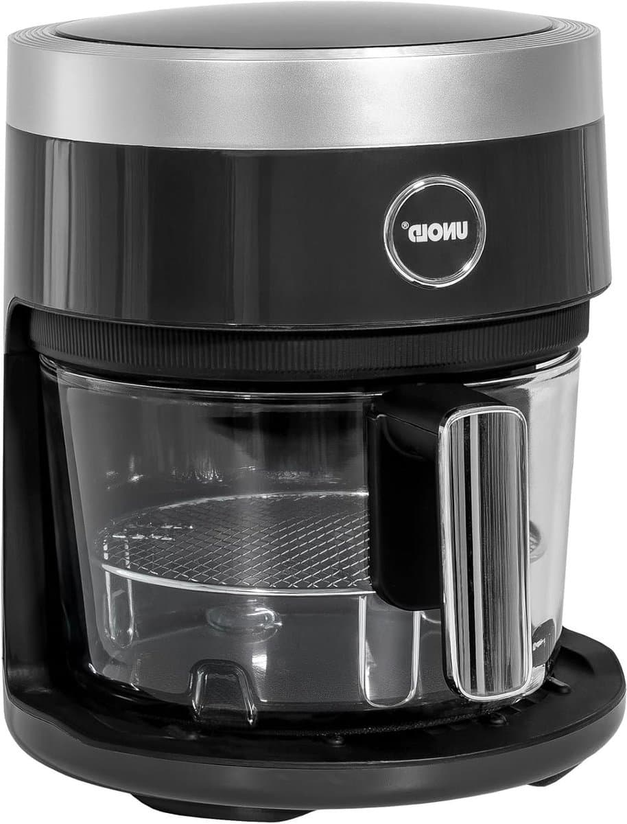 Heteluchtfriteuse Glas - Airfryer Frituurpan - Gezond Koken - 4.5 Liter Inhoud - 800g Friet - Zwart — afbeelding 1