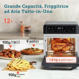Airfryer Oven - Hete Lucht Frituurpan - Gezond Koken - Dubbele Weerstand - 12 Liter - RVS — thumbnail 2