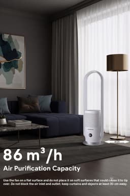Asir - Luchtreiniger en Staande Ventilator - 100% ABS - 23.5 x 23.5 x 80 cm — thumbnail 3