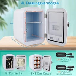 Mini Koelkast 4L - 2-in-1 Koelen en Warmhouden - 220V/12V - Draagbaar - Kantoor, Slaapkamer, Auto, Camping — thumbnail 4