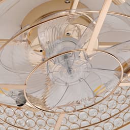 COVREO Plafondventilator met verlichting 50 cm goud glas en metaal - app en afstandsbediening - 6 snelheden — thumbnail 3