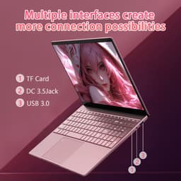 15,6 Inch Laptop T152A‑N95 - Intel Celeron N95 - 1920×1080 Full HD IPS‑scherm - 16GB DDR4‑512GB SSD - Windows 11 - Roze — thumbnail 2