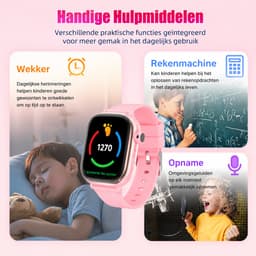 Vashoy T86 - GPS Horloge Kind geschikt - Kinder Smartwatch - Smartwatch Kinderen met HD - camera & Videobellen - voor SIM kaart - 750 mAh Long Battery - IPX7 Waterdicht - SOS Knop - School Mode - Veilige Zones - GPS Tracker - 1 Jaar Garantie - Roze — thumbnail 4