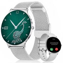 FOSMET Smartwatch Dames - Ultradun - 1,56" AMOLED Display - 20 Dagen Batterijduur - IP68 + 5ATM Waterdicht - 150+ Sportmodi - Bluetooth Bellen - SpO2 - Hartslagmeter - Bloeddrukmeting - Slaapmonitor - Notificaties - iOS/Android - Cadeau voor Vrouwen — thumbnail 1