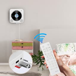 CD-speler - Bluetooth mini-luidspreker - Ingebouwde hifi-luidsprekers - Met display - Bureau - Inclusief standaard - Albumspeler - Geschikt voor volwassenen en kinderen - Werkt op netstroom - Draagbaar - KC-909 - Wit — thumbnail 5