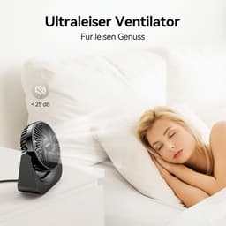 USB Tafelventilator Stil – 5 Snelheden – 90° Draaibaar – Compact met 1,5 m Kabel – Zwart — thumbnail 2