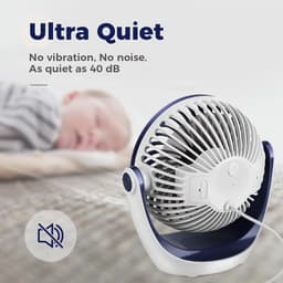 USB Tafelventilator Stil – 3 Snelheden – 360° Draaibaar – Compact en Opvouwbaar – Blauw — thumbnail 2