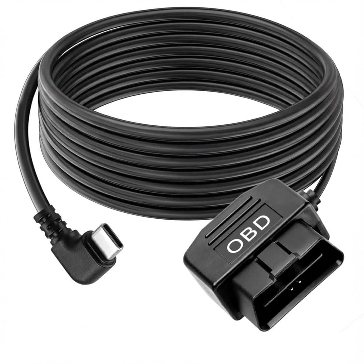 SnelShoppen - 3.5m OBD Power Cord voor Dashcam, 12-24V naar 5V3A Type C OBD2 Camera met Knop, 24 Uur Bewaking, Laag Spanning Bescherming — afbeelding 1