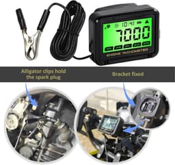 SnelShoppen - Digitale Tachometer voor Kleine Motoren - Inductieve RPM Meter voor Kettingzaag, Grasmaaier, Tractor, Generator met Groene Verlichting — thumbnail 3