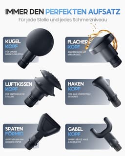 SnelShoppen - Massage Gun met 6 Massagekoppen en 3200 RPM | Spier Massagepistool met USB-C Aansluiting | Intensieve Spiermassage voor Sportherstel (Gr — thumbnail 5