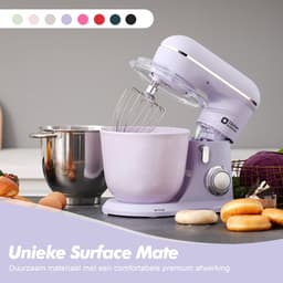 SnelShoppen - Kitchen in the Box Keukenmachine 1300W, 10 Snelheden, 4.5L + 5L Mengkommen, Elektrische Standmixer met Garde, Klopper en Deeghaak (Lila) — thumbnail 2