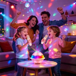 Mini Karaoke Set - Roze - Met Bluetooth Speaker, Microfoons en Discolamp - 4 Stemvervormers - Party Box - Draagbaar - voor Thuis en Feestjes - Verjaardagscadeau voor Kinderen — thumbnail 4