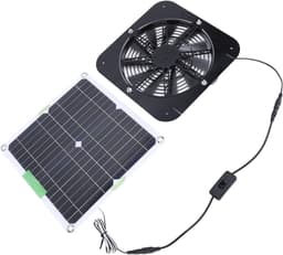 Zonnepaneel Ventilator - Luchtstroom Ventilatie - Efficiënte Ventilatie - 100W Zonne-energie - 13.5 Inch Fan - Zwart — thumbnail 2