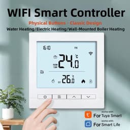 Slimme Thermostaat - Vloerverwarming Regelunit - Comfort Verwarmen - App en Spraakbesturing - 8.5 x 8.5 cm - Wit — thumbnail 3