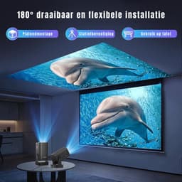 KAD® Draagbare Beamer - 4K met Native 1080P - Draagbare Mini Beamer - Mini Projector - Zwart - 19cm x 16cm x 14cm — thumbnail 3
