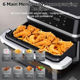 Luchtfriteuse Oven - Digitale Frituurpan - Gezond Koken - Zichtbaar Glazen Venster - 12 Liter Capaciteit - Zwart — thumbnail 4