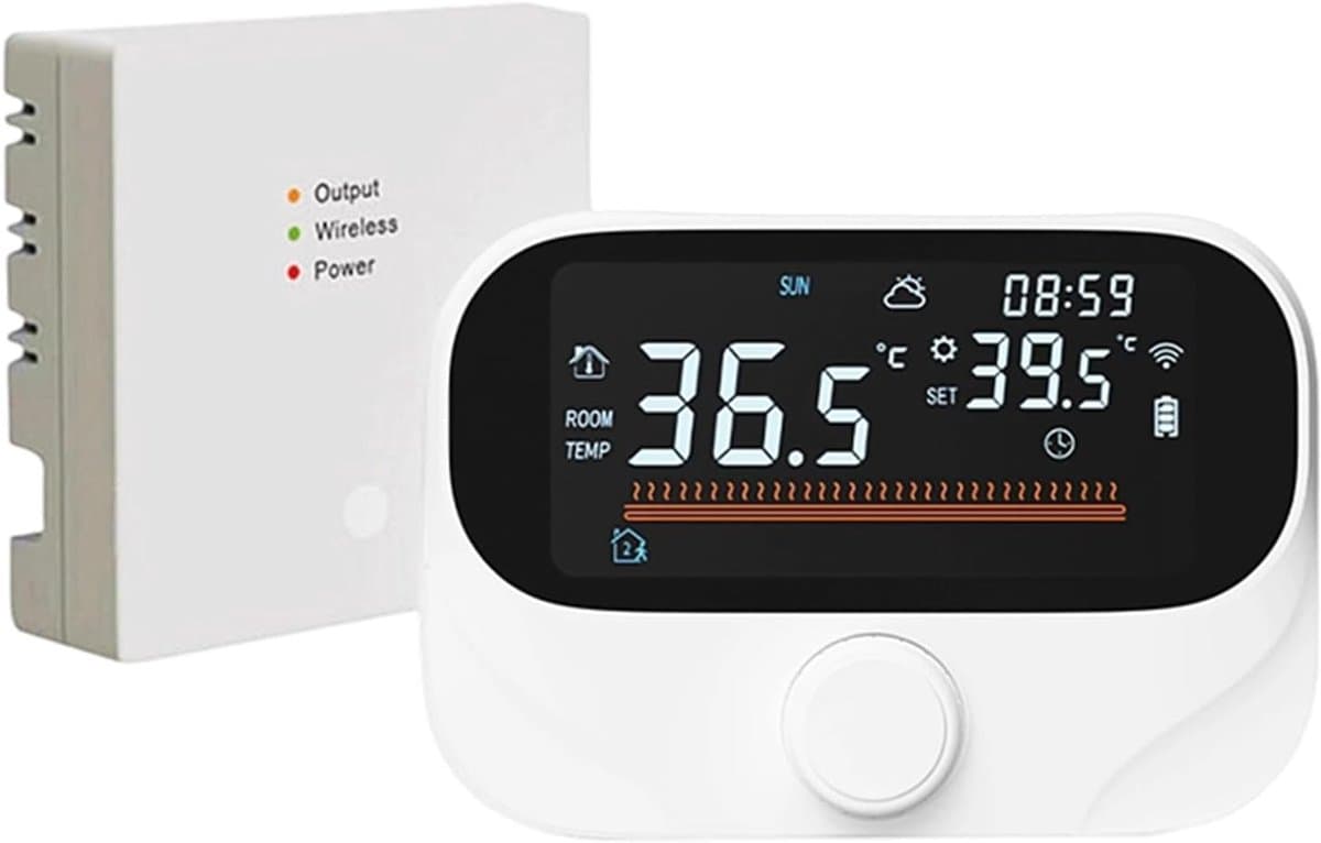 Slimme Thermostaat - Temperatuurregelaar Verwarming - Energie Besparen - 7 Dagen Programmering - 11.8 cm - Wit — afbeelding 1
