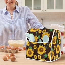 Stand Mixer Cover - Keukenapparaat Organizer - Keuken Beschermen - Met Opbergvak - Meerdere Maten - Tropische Zonnebloem — thumbnail 3