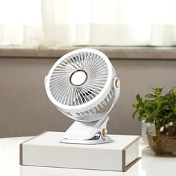 Tafelventilator met Lamp - Bureauventilator Oplaadbaar - Persoonlijke Koeling - 720 Graden Rotatie - 21 x 8.5 x 21 cm — thumbnail 3